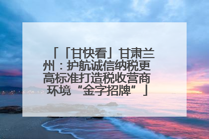 「甘快看」甘肃兰州：护航诚信纳税更高标准打造税收营商环境“金字招牌”