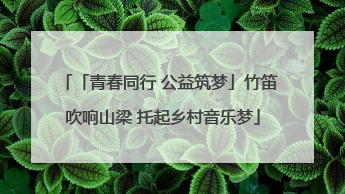 「青春同行 公益筑梦」竹笛吹响山梁 托起乡村音乐梦