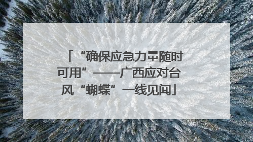 “确保应急力量随时可用”——广西应对台风“蝴蝶”一线见闻