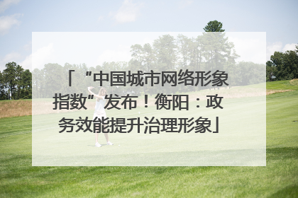“中国城市网络形象指数”发布！衡阳：政务效能提升治理形象