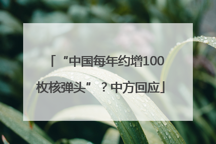“中国每年约增100枚核弹头”？中方回应
