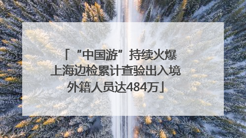“中国游”持续火爆 上海边检累计查验出入境外籍人员达484万