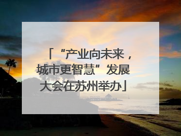 “产业向未来，城市更智慧”发展大会在苏州举办