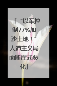 “以军控制77%加沙土地！”人道主义局面断崖式恶化