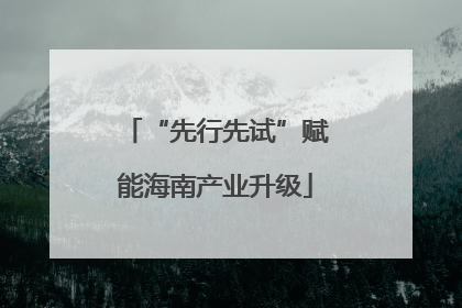 “先行先试”赋能海南产业升级