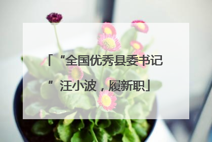 “全国优秀县委书记”汪小波，履新职