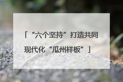 “六个坚持”打造共同现代化“瓜州样板”