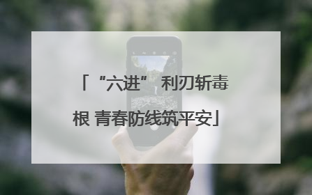 “六进” 利刃斩毒根 青春防线筑平安