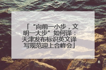 “向前一小步，文明一大步”如何译：天津发布标识英文译写规范迎上合峰会