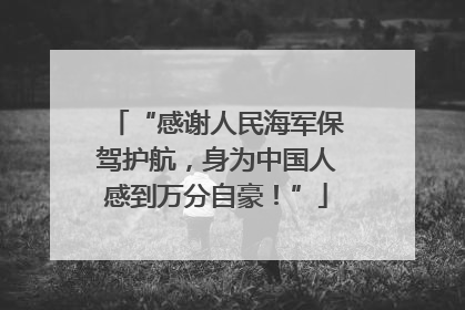 “感谢人民海军保驾护航，身为中国人感到万分自豪！”