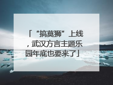 “搞莫狮”上线，武汉方言主题乐园年底也要来了