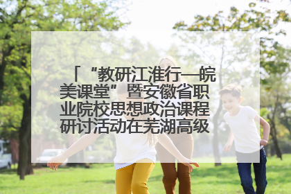 “教研江淮行—皖美课堂”暨安徽省职业院校思想政治课程研讨活动在芜湖高级职业技术学校举行