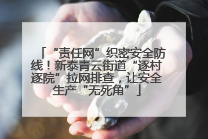 “责任网”织密安全防线！新泰青云街道“逐村逐院”拉网排查，让安全生产“无死角”