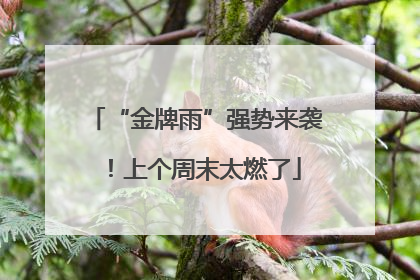 “金牌雨”强势来袭！上个周末太燃了