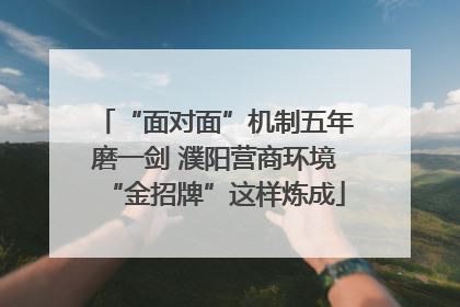 “面对面”机制五年磨一剑 濮阳营商环境“金招牌”这样炼成