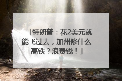 特朗普：花2美元就能飞过去，加州修什么高铁？浪费钱！