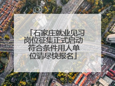石家庄就业见习岗位征集正式启动 符合条件用人单位请尽快报名
