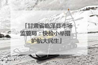 甘肃省临泽县市场监管局：快检小举措 护航大民生