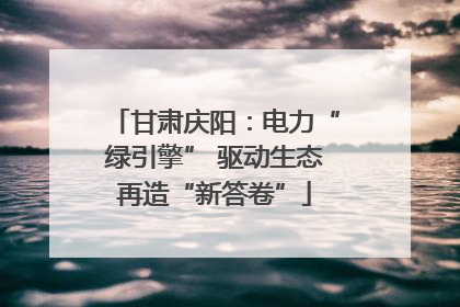 甘肃庆阳：电力“绿引擎” 驱动生态再造“新答卷”