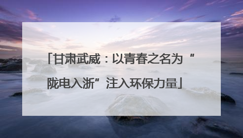 甘肃武威：以青春之名为“陇电入浙”注入环保力量