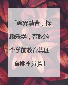 破界融合，探趣乐学，普陀这个学前教育集团育桃李芬芳