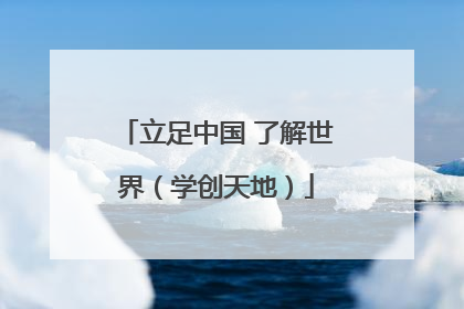 立足中国 了解世界（学创天地）
