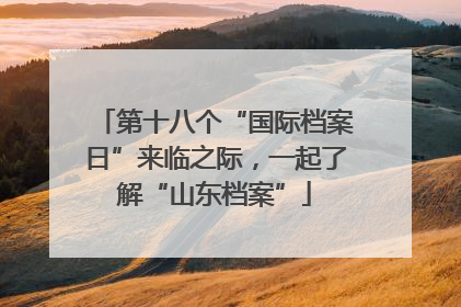 第十八个“国际档案日”来临之际，一起了解“山东档案”