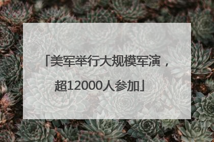 美军举行大规模军演，超12000人参加