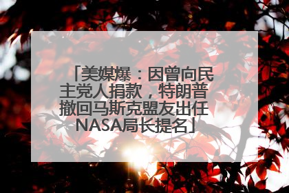 美媒爆：因曾向民主党人捐款，特朗普撤回马斯克盟友出任NASA局长提名
