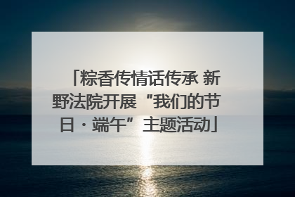 粽香传情话传承 新野法院开展“我们的节日・端午”主题活动