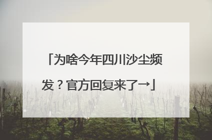 为啥今年四川沙尘频发？官方回复来了→