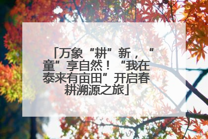 万象“耕”新，“童”享自然！“我在泰来有亩田”开启春耕溯源之旅