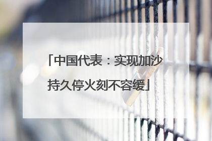 中国代表：实现加沙持久停火刻不容缓