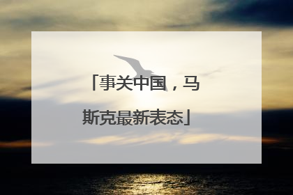 事关中国，马斯克最新表态