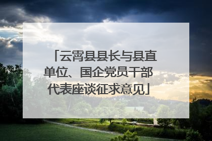 云霄县县长与县直单位、国企党员干部代表座谈征求意见