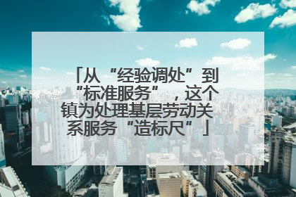 从“经验调处”到“标准服务”，这个镇为处理基层劳动关系服务“造标尺”