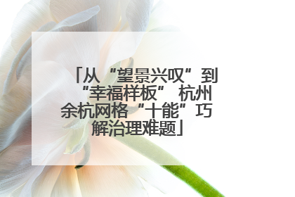 从“望景兴叹”到“幸福样板” 杭州余杭网格“十能”巧解治理难题