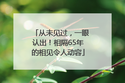 从未见过，一眼认出！相隔65年的相见令人动容