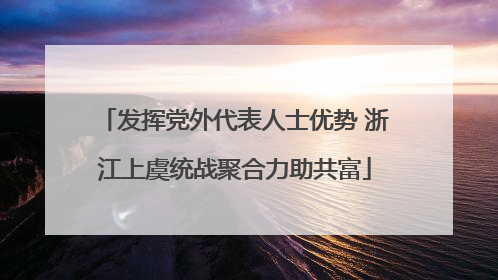 发挥党外代表人士优势 浙江上虞统战聚合力助共富