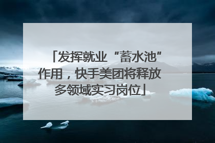 发挥就业“蓄水池”作用，快手美团将释放多领域实习岗位