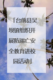 台前县吴坝镇组织开展防溺亡安全教育进校园活动