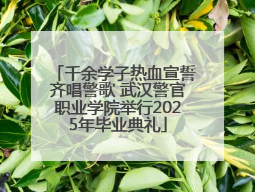 千余学子热血宣誓齐唱警歌 武汉警官职业学院举行2025年毕业典礼
