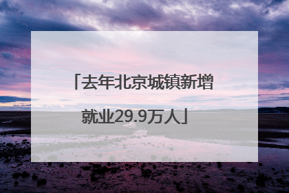 去年北京城镇新增就业29.9万人