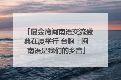 厦金湾闽南语交流盛典在厦举行 台胞：闽南语是我们的乡音