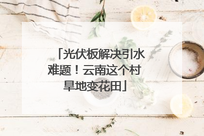 光伏板解决引水难题！云南这个村旱地变花田