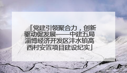 党建引领聚合力，创新驱动促发展——中建五局淄博经济开发区沣水镇高西村安置项目建设纪实
