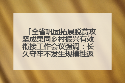 全省巩固拓展脱贫攻坚成果同乡村振兴有效衔接工作会议强调：长久守牢不发生规模性返贫致贫底线 王宁出席并讲话 王予波主持