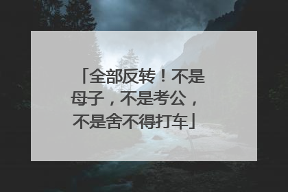 全部反转！不是母子，不是考公，不是舍不得打车