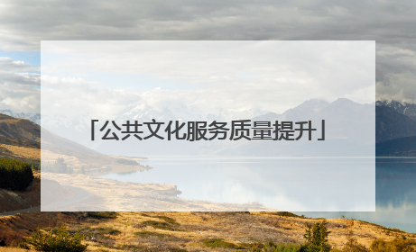 公共文化服务质量提升