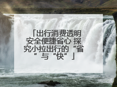 出行消费透明 安全便捷省心 探究小拉出行的“省”与“快”